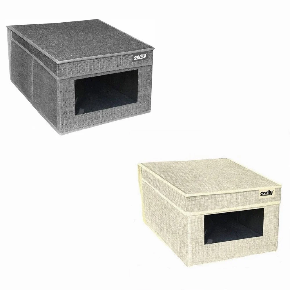 SCATOLA PORTA DOCUMENTI UFFICIO BOX ORGANIZER PORTATUTTO 25X35X16CM GRIGIO 69690 - Cleafe