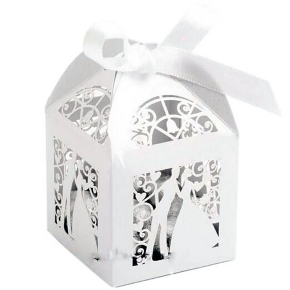 SCATOLINE DA REGALO PORTACONFETTI PORTA CONFETTI DOLCI BIANCO MATRIMONIO WEDDING - TrAdE Shop Traesio