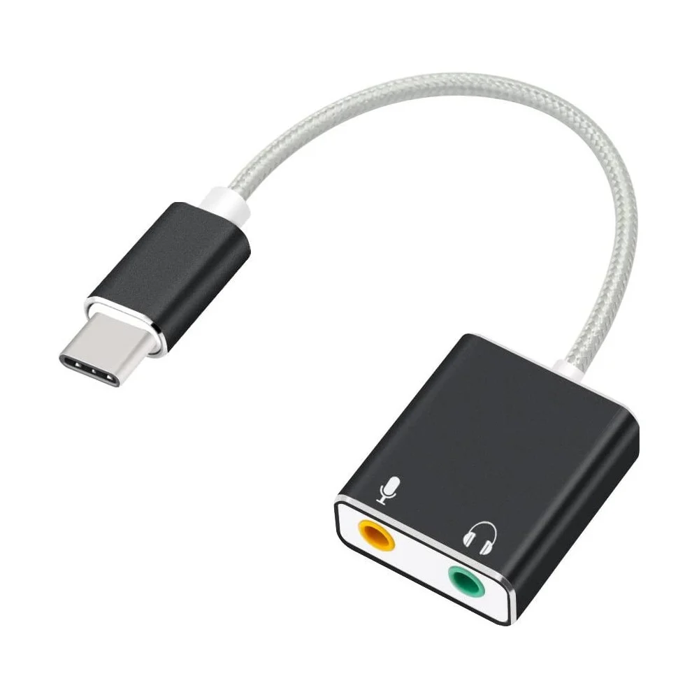 SCHEDA AUDIO ESTERNA SPLITTER PORTA TYPE-C LAPTOP A JACK CUFFIE MICROFONO Q-T98