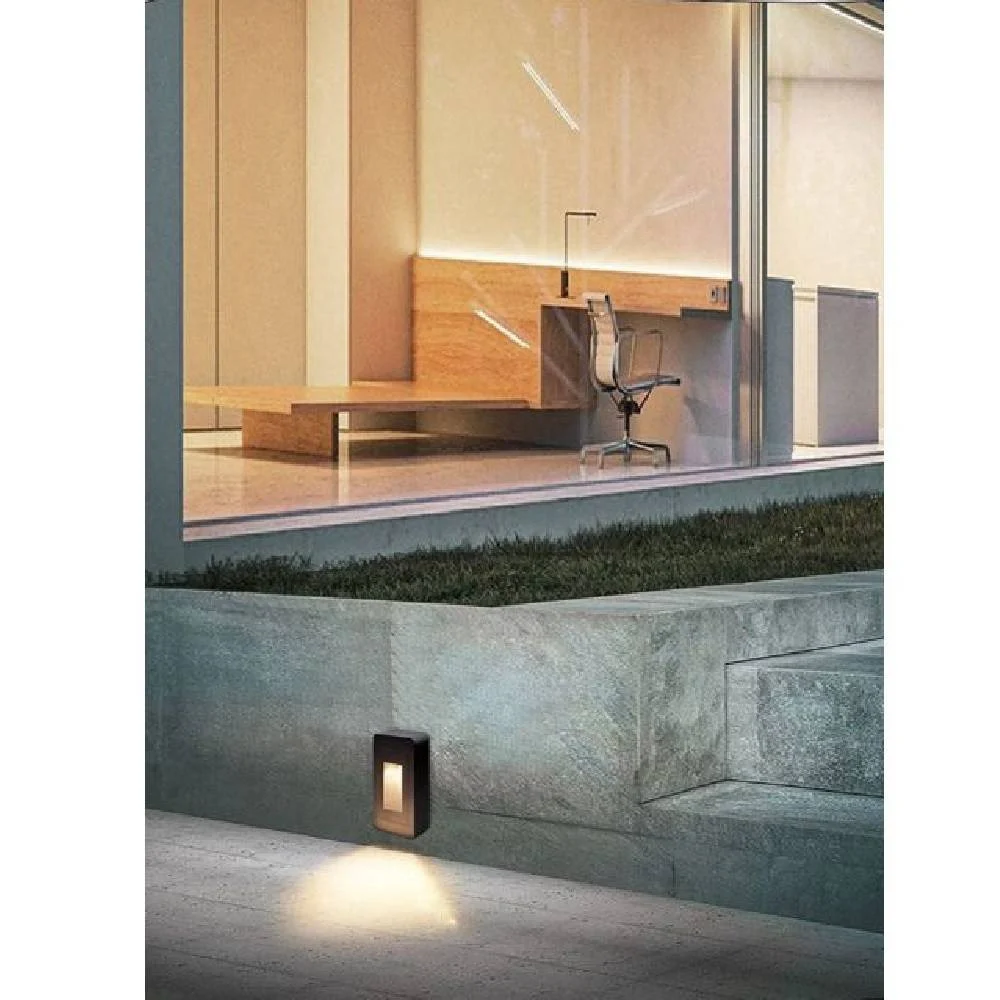 SEGNAPASSO DA ESTERNO FARETTO 12 WATT IP65 NERO LUCE CALDA FREDDA NATURALE ES62 - TrAdE Shop Traesio