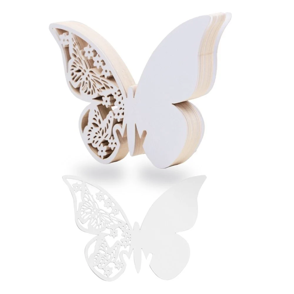 SEGNAPOSTO SEGNATAVOLO BIANCO A FORMA DI FARFALLA DECORAZIONI WEDDING MATRIMONIO - TrAdE Shop Traesio
