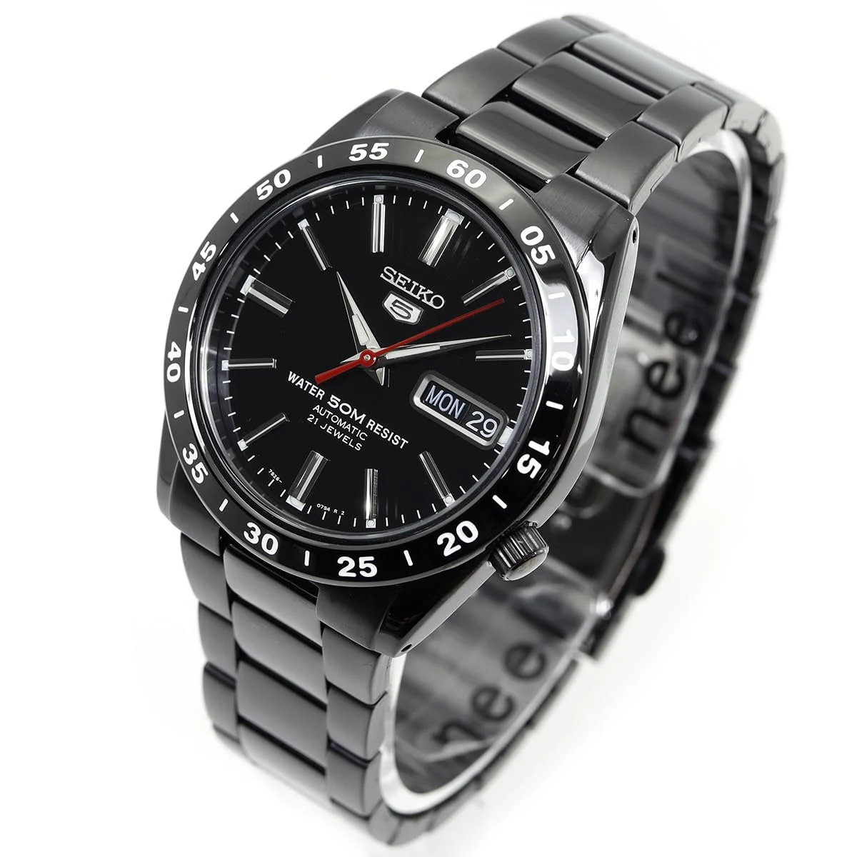 Seiko 5 Orologio Automatico da Uomo SNKE03KC Quadrante Nero Modello Importato