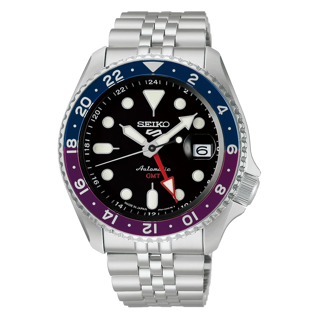Seiko 5 Sports SKX GMT automatico edizione limitata Giappone SBSC021 argento