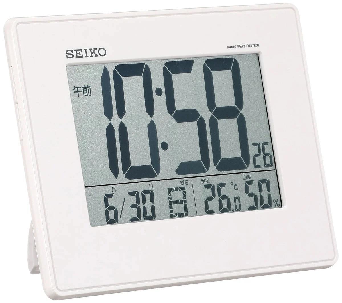 Seiko Clock Alarm Clock Electric Wave Digital White Pearl SQ770W SEIKO