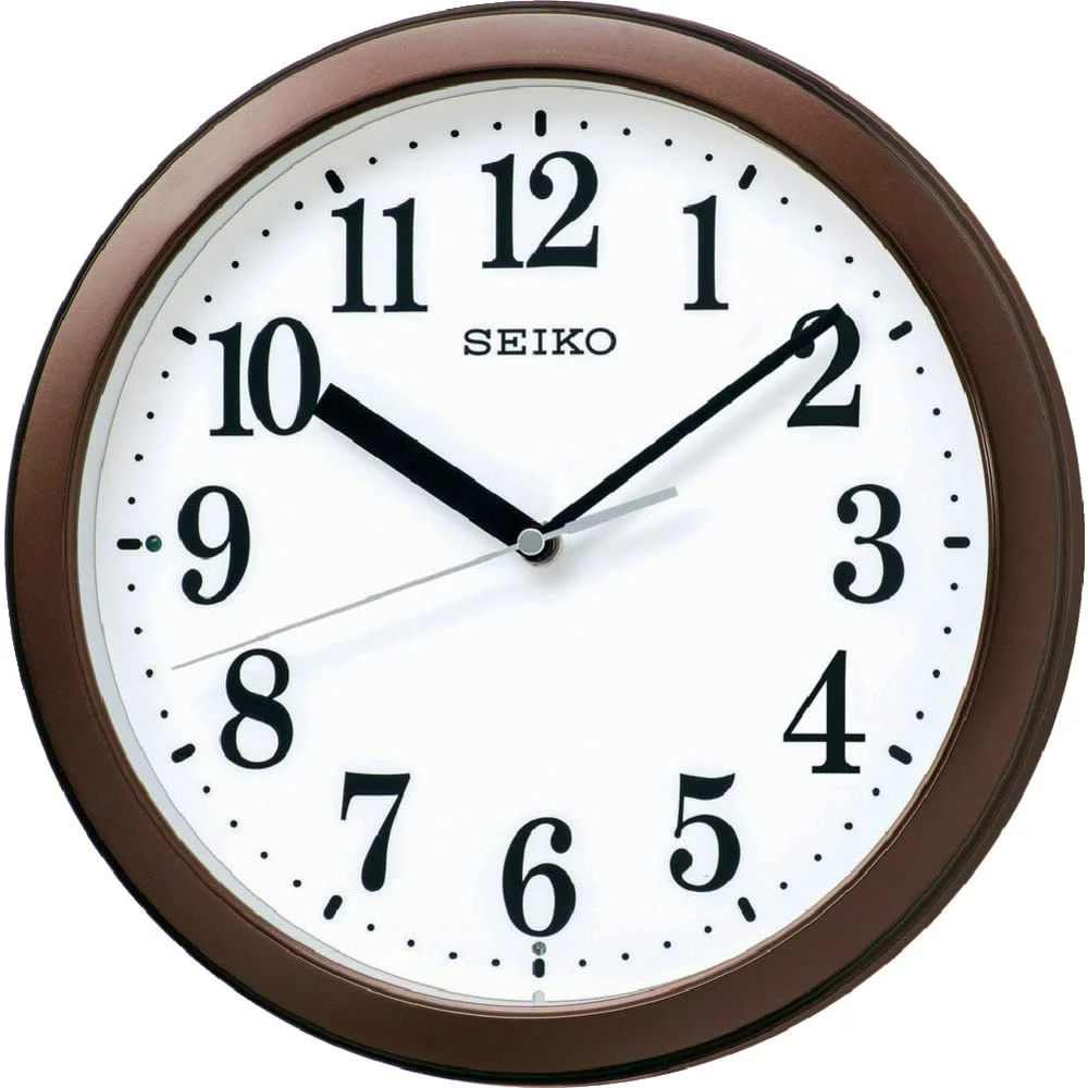 SEIKO Orologio da Parete Analogico Radio Wave KX256B Metallo Marrone