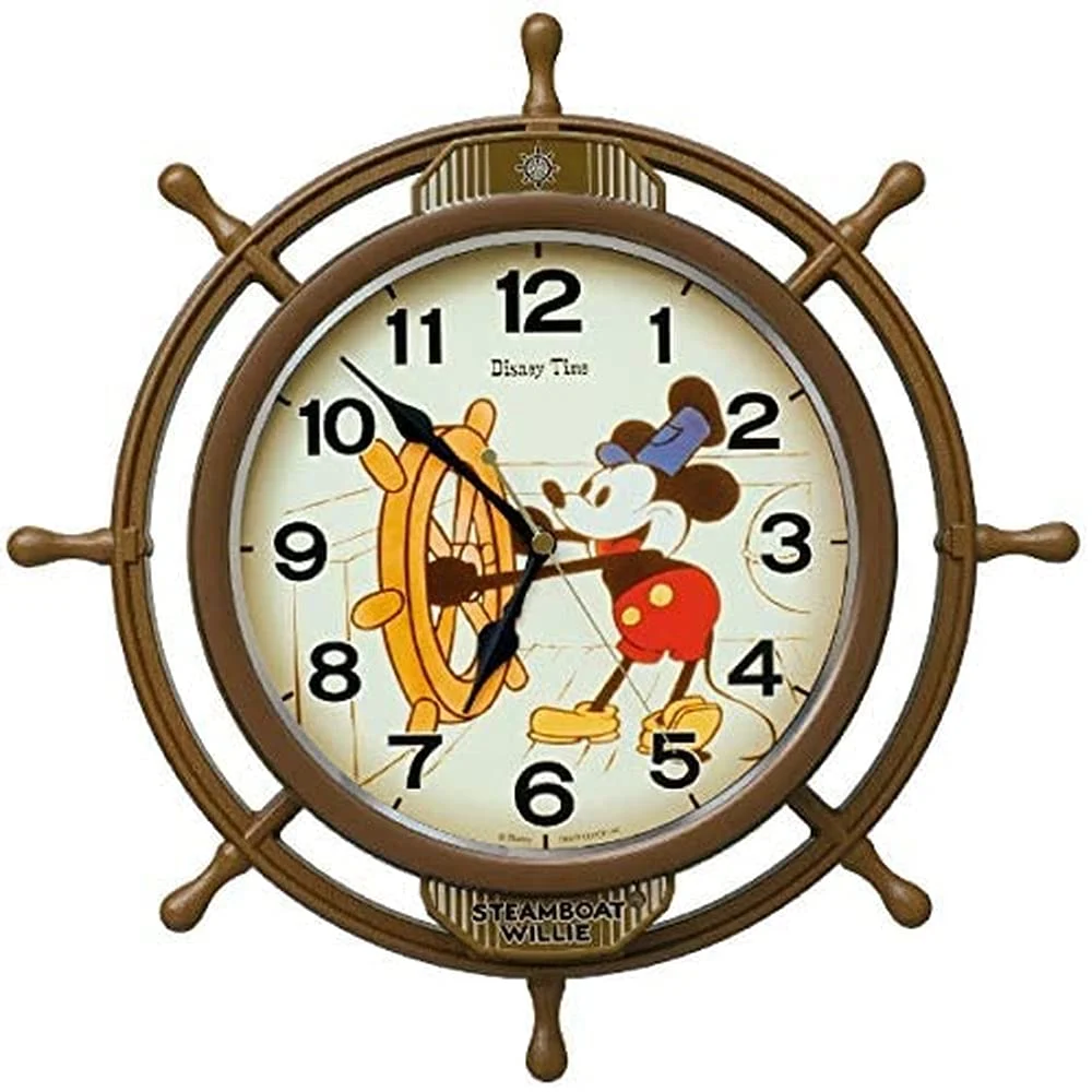 SEIKO Clock Disney Mickey Mouse Radio Wall Clock Pendulum Brown FW583A