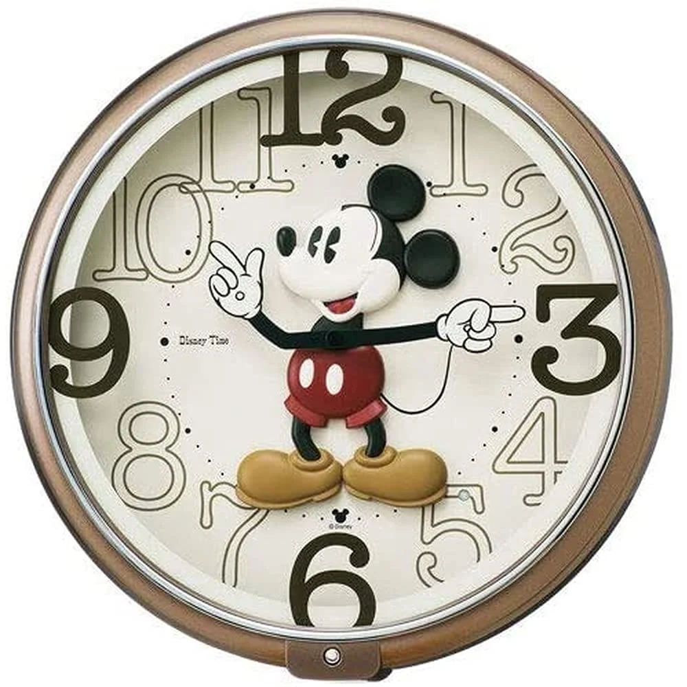 SEIKO Clock Disney Mickey Mouse Wall Clock 6 Melodies Brown FW576B