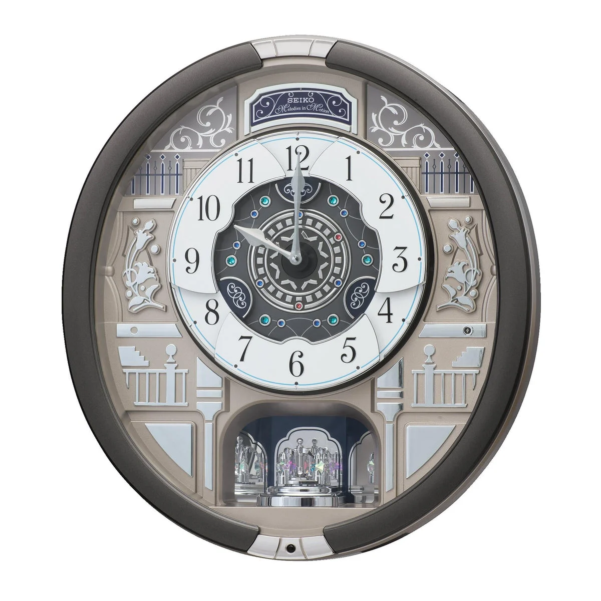 SEIKO Clock Quartz Analog Musical Wall Clock Gray 443×405×97mm RE603N