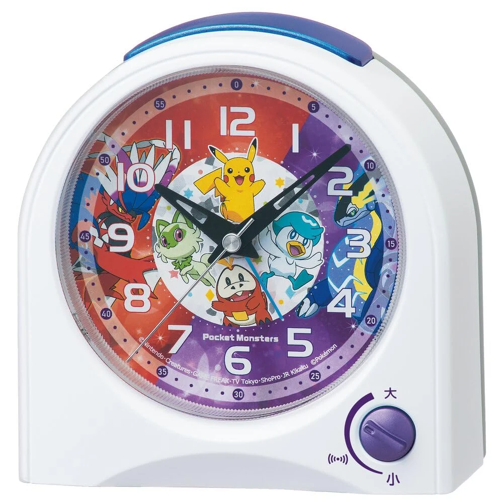 Seiko Pokémon Character Alarm Desk Clock White 115×115×55mm CQ425W