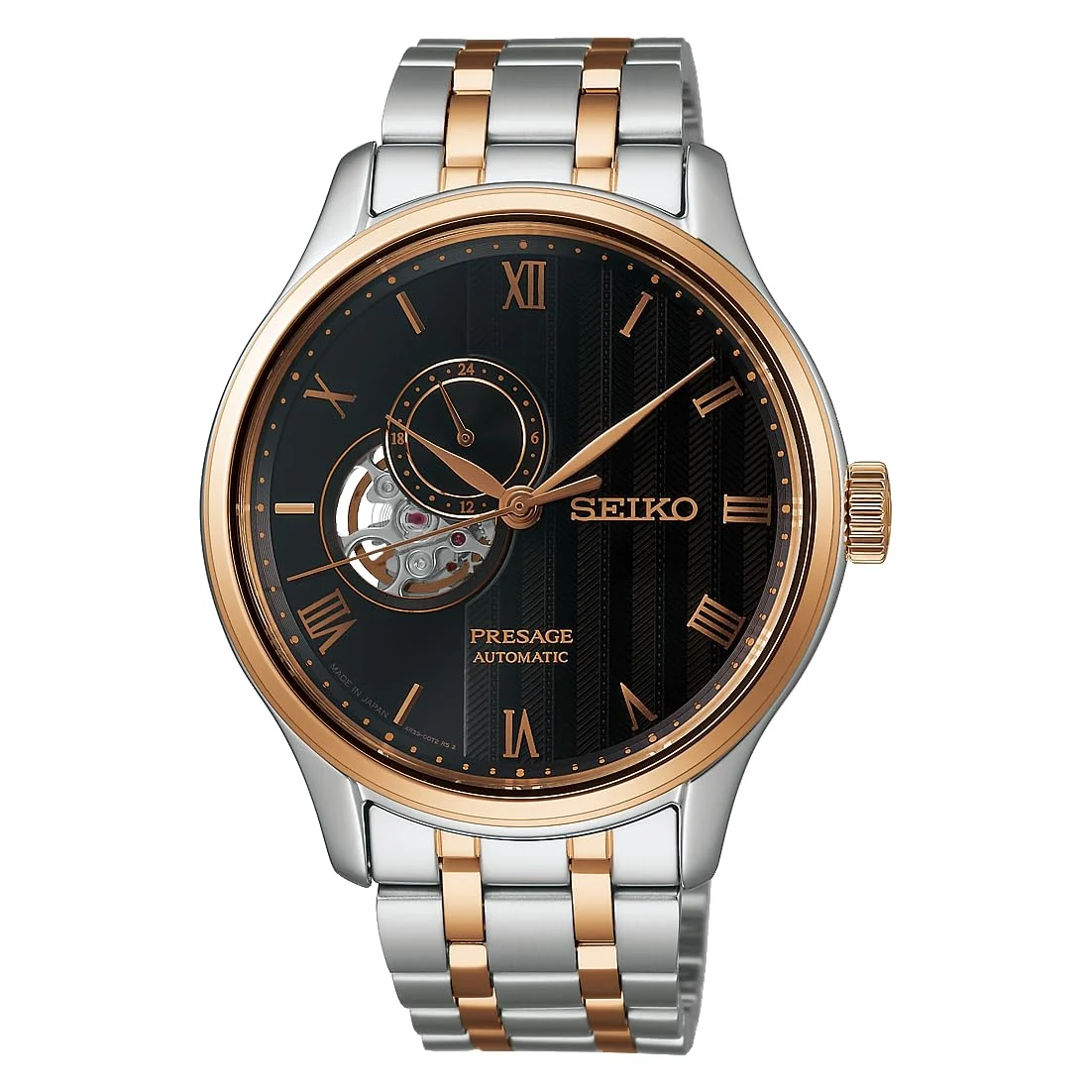 SEIKO Reloj automático hombre Presage Japanese Garden SARY262 plata y oro rosa