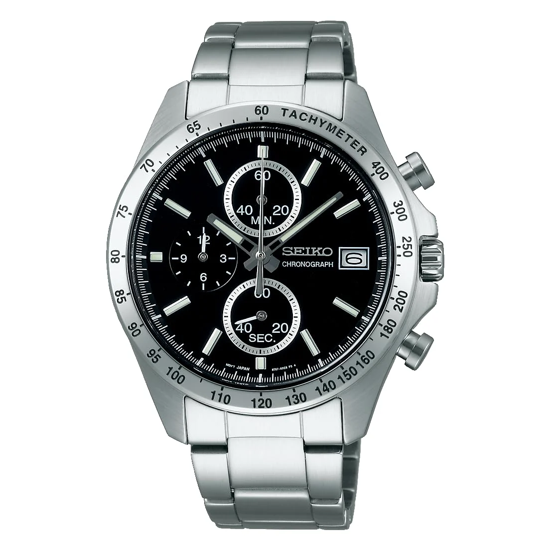 Seiko Selection cronografo al quarzo uomo acciaio 10 bar SBTR005 argento