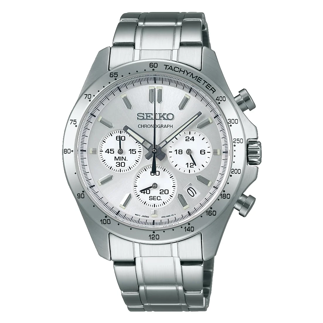 SEIKO Selection orologio cronografo al quarzo 10 bar, Hardlex SBTR009 argento