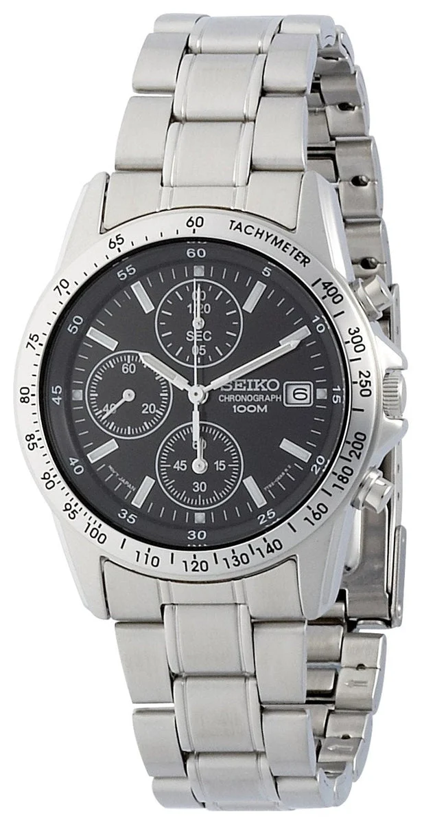 SEIKO orologio cronografo da uomo 1/20 di secondo impermeabile 10 bar SND367PC