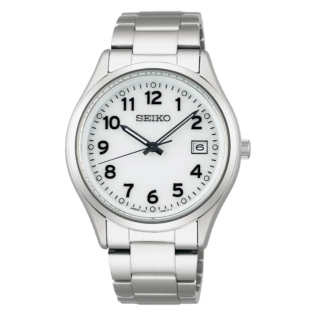 Seiko Orologio Uomo Solare Numeri Arabi Data 10ATM Antimagnetico SBPX153 Argento