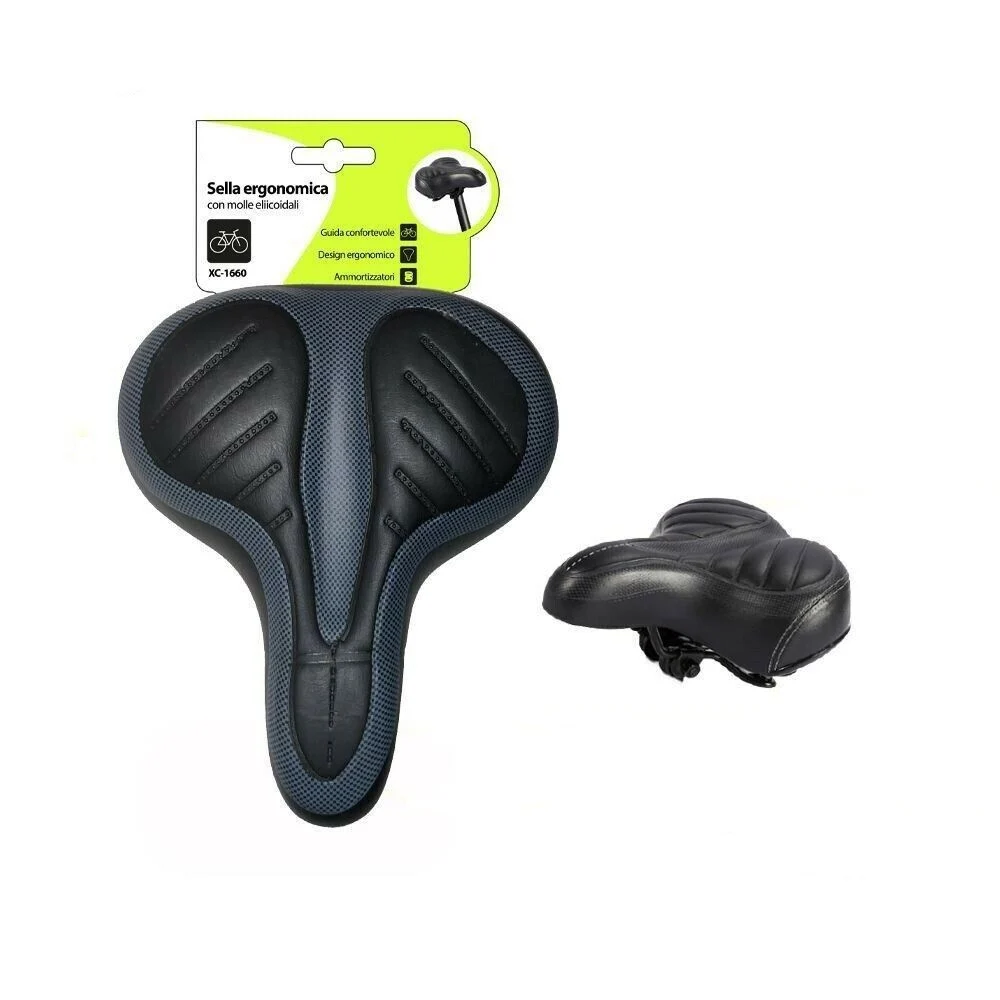 SELLA BICI BICICLETTA MORBIDA MOLLE ELICOIDALI SPORTIVA ERGONOMICA BMX XC-1660