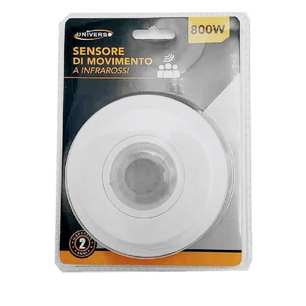 SENSORE DI MOVIMENTO A INFRAROSSI 360° PER LAMPADINE 800WATT IP20 BIANCO YCA1050 - TrAdE Shop Traesio