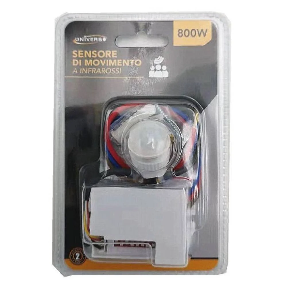 SENSORE DI MOVIMENTO A INFRAROSSI BIANCO PER LAMPADE LED MAX 800 W IP20 YCB1050 - TrAdE Shop Traesio
