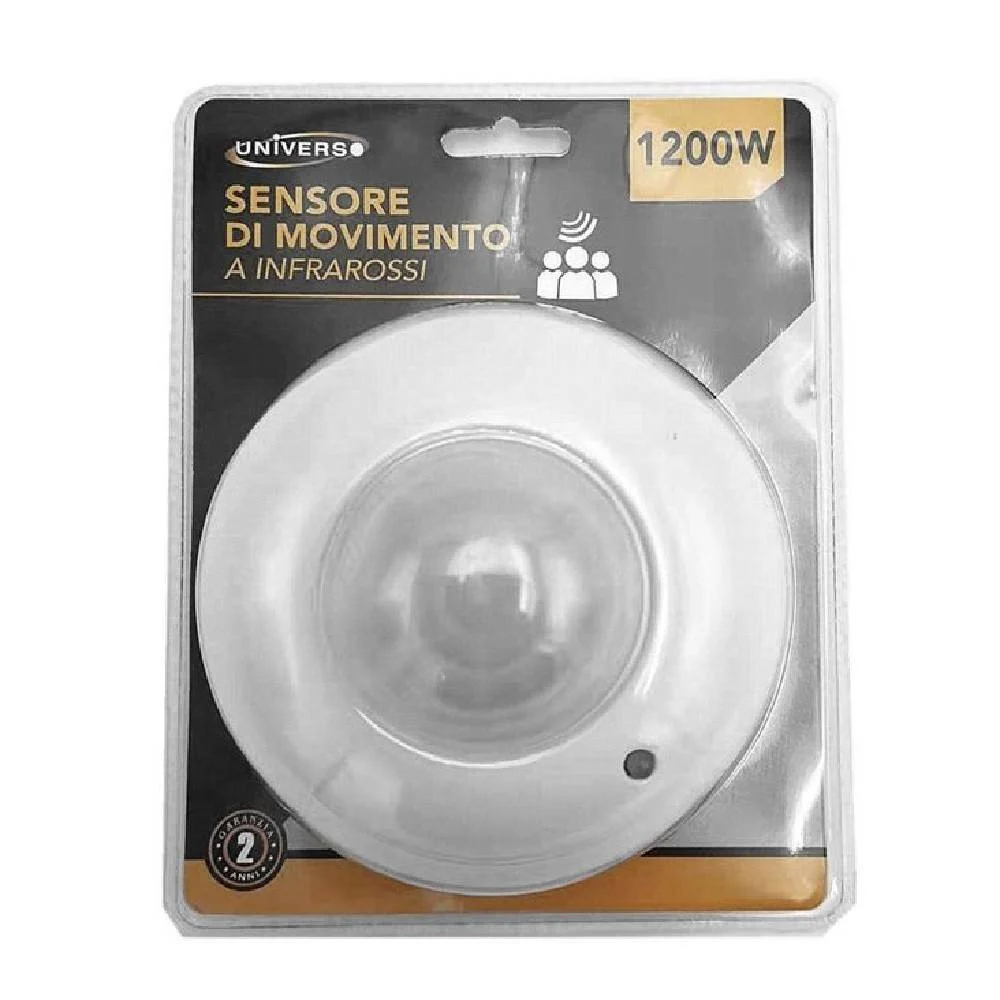 SENSORE DI MOVIMENTO A INFRAROSSI CREPUSCOLARE PER LAMPADINE 1200W IP20 YCA1002B - TrAdE Shop Traesio