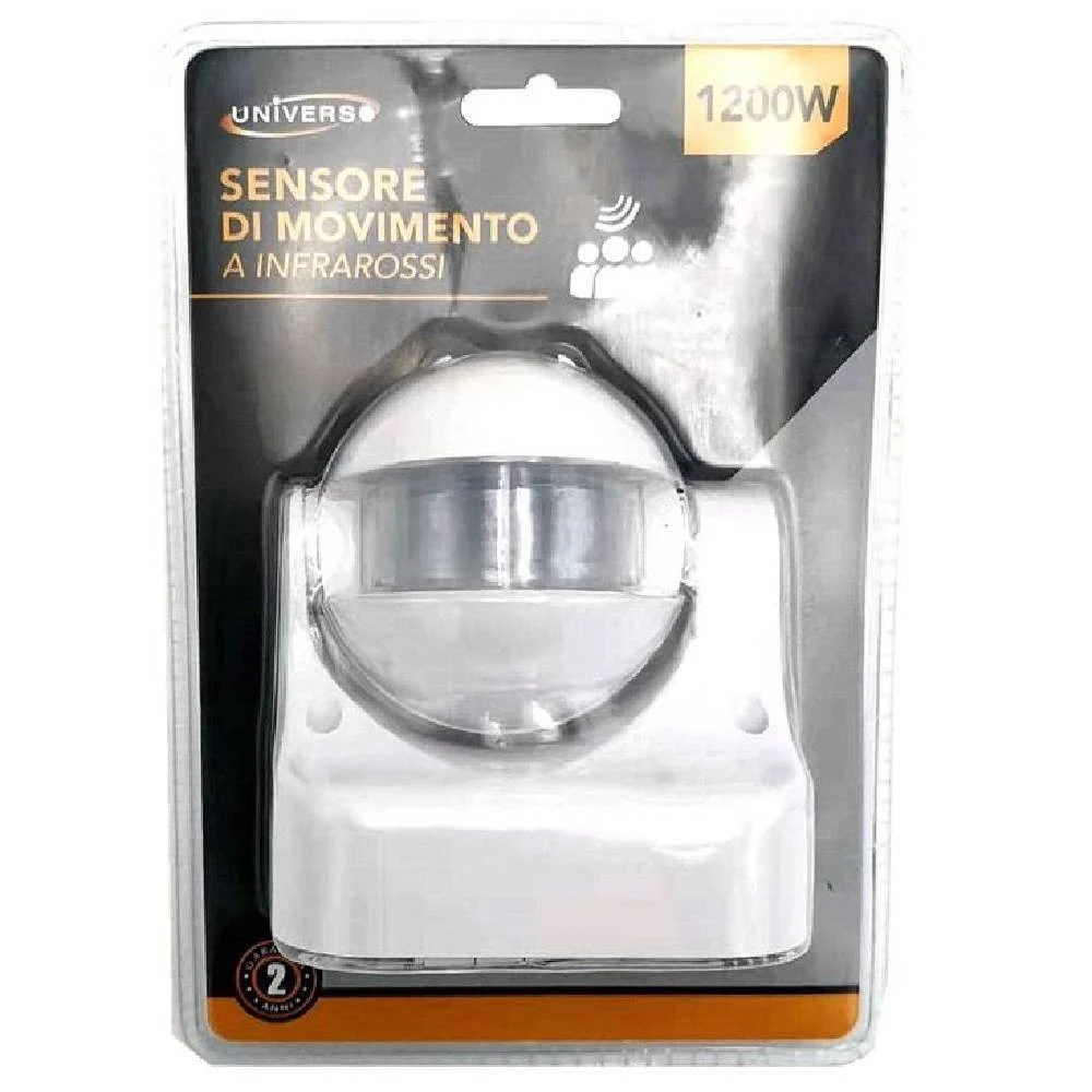 SENSORE DI MOVIMENTO A INFRAROSSI PER LAMPADINE MAX 1200 WATT BIANCO YCA1009B - TrAdE Shop Traesio