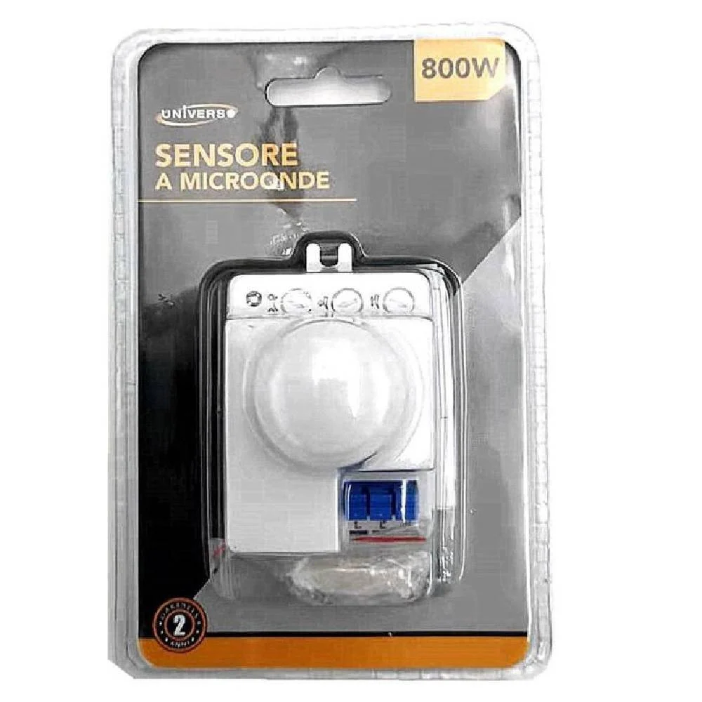 SENSORE DI MOVIMENTO A MICROONDE YCE2001B PER LAMPADE LAMPADINE LED MAX 800W IP20 - TrAdE Shop Traesio