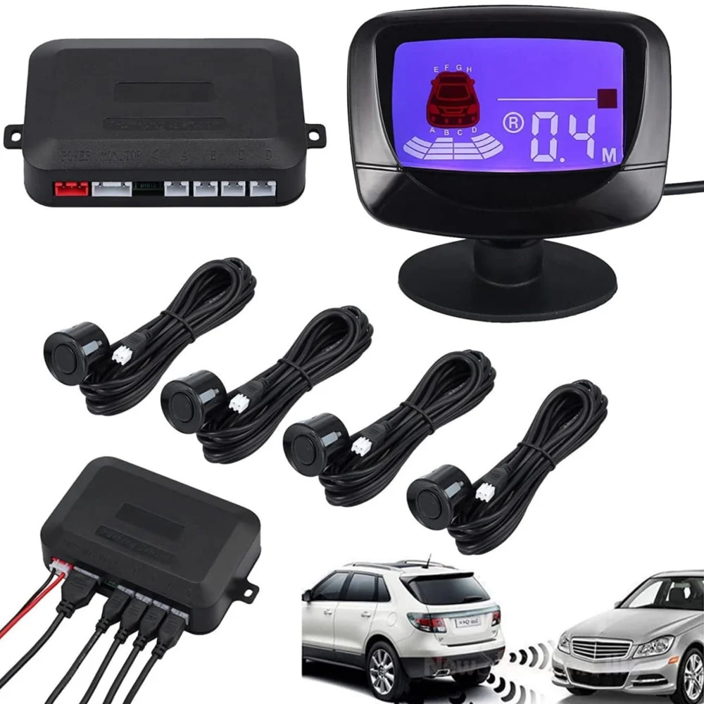 SENSORE DI PARCHEGGIO AUTO SISTEMA A 4 SENSORI DISPLAY LED AD ULTRASUONI Q-CA202