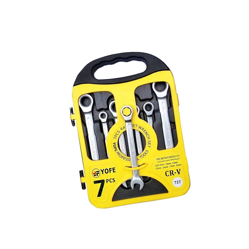 SERIE SET KIT 7 CHIAVI COMBINATE A CRICCHETTO FLESSIBILI IN VALIGETTA TRASPORTO - TrAdE Shop Traesio