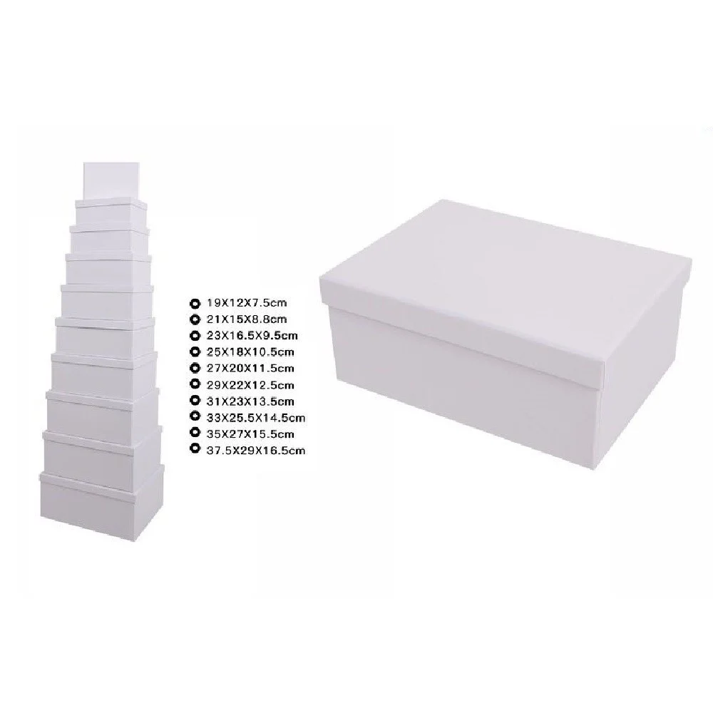 SET 10 PEZZI SCATOLE SCATOLA BOX PER REGALI VARIE MISURE MATRIOSKA BIANCHE 69288 - TrAdE Shop Traesio