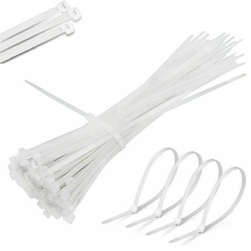 SET 100 FASCETTE PLASTICA PER CABLAGGIO 7,6 X 450MM STRINGI CAVO BIANCHE B4576 - TrAdE Shop Traesio