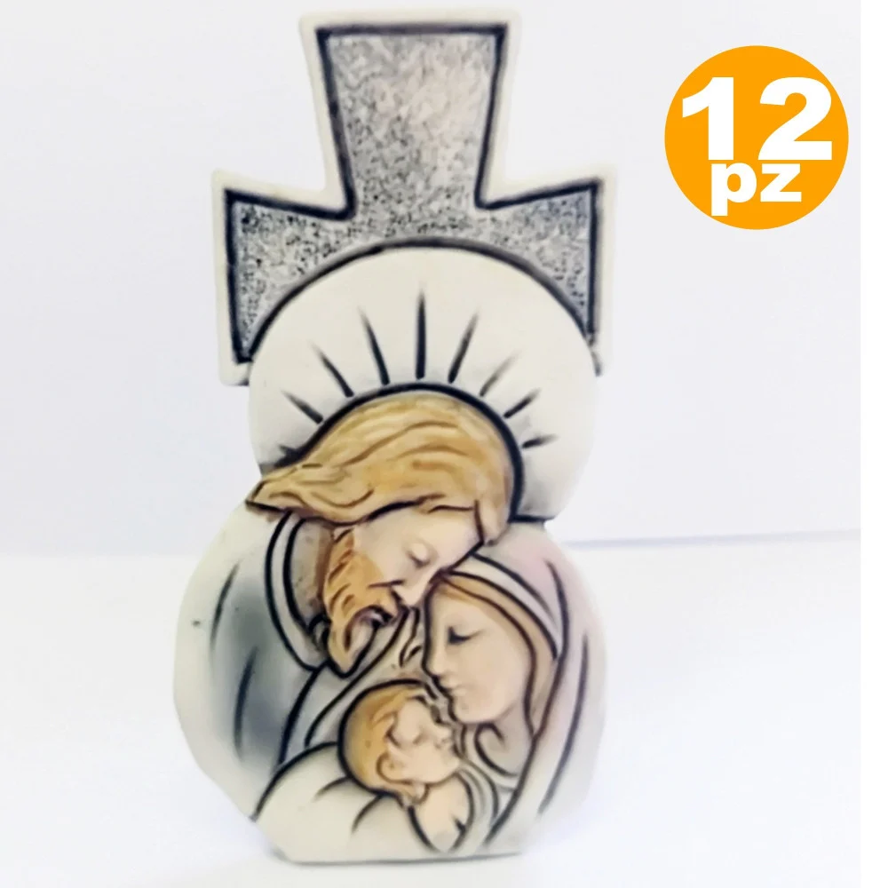 SET 12 BOMBONIERE CROCE NATIVITA' GIUSEPPE MADONNA BIANCO CERAMICA SOPRAMMOBILE - TrAdE Shop Traesio