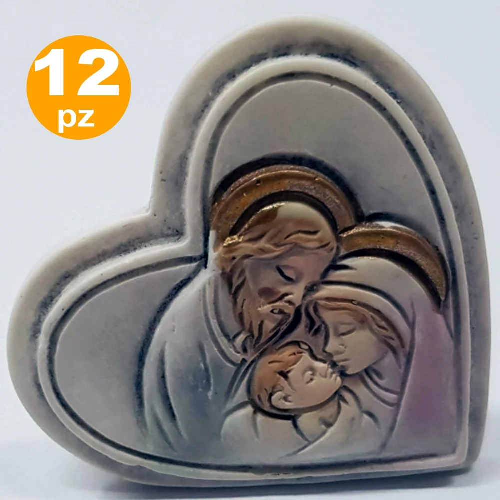 SET 12 BOMBONIERE CUORE NATIVITA' GIUSEPPE MADONNA BIANCO CERAMICA SOPRAMMOBILE - TrAdE Shop Traesio