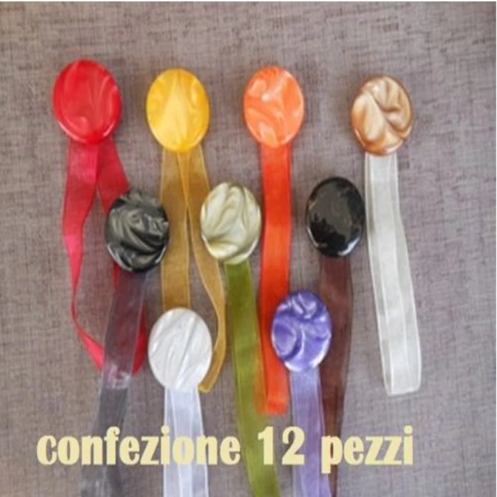 SET 12 CALAMITE LEGATENDA FERMA TENDE COLORATE TONDE DIAMETRO 4CM - TrAdE Shop Traesio
