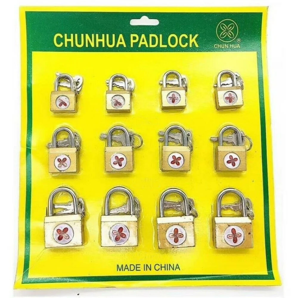 SET 12 LUCCHETTI AD ARCO 15 MM 20 MM 25 MM CON 2 CHIAVI PER ARMADIETTO VALIGIA - TrAdE Shop Traesio