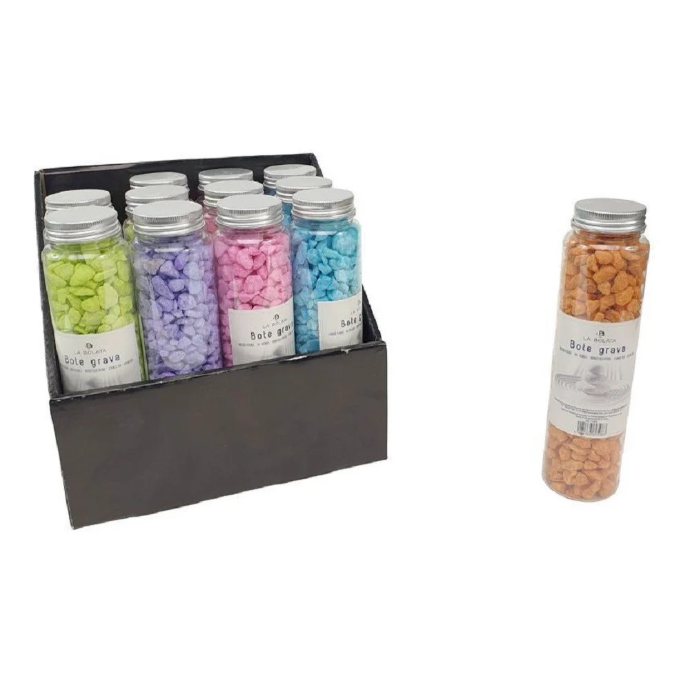 SET 12 PEZZI BARATTOLO CON PIETRE COLORATE DECORATIVA DECORAZIONE CASA 133669 - TrAdE Shop Traesio
