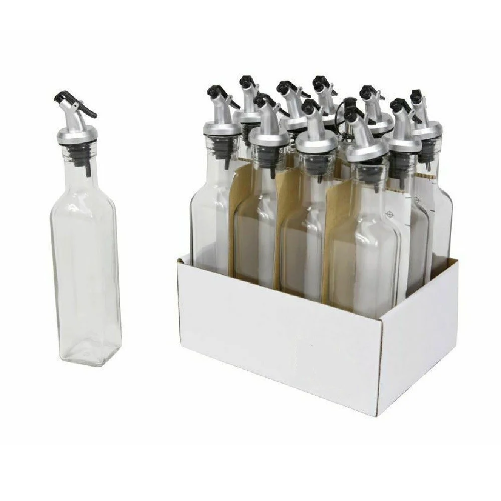 SET 12 PEZZI BOTTIGLIE ACETO OLIO ACETIERA OLIERA IN VETRO 250 ML CUCINA 194788 - TrAdE Shop Traesio