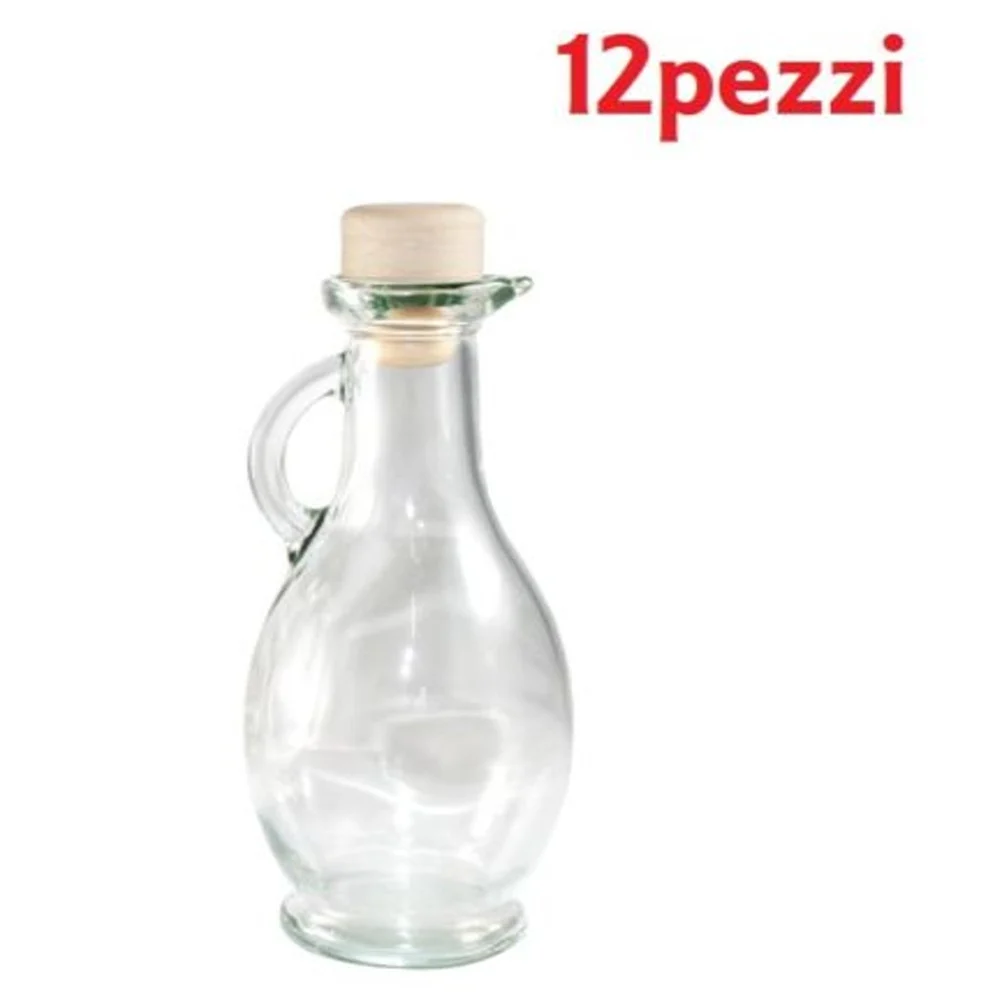 SET 12 PEZZI BOTTIGLIE BOTTIGLINE VETRO TRASPARENTE EGIZIA CON TAPPO 500CC - TrAdE Shop Traesio