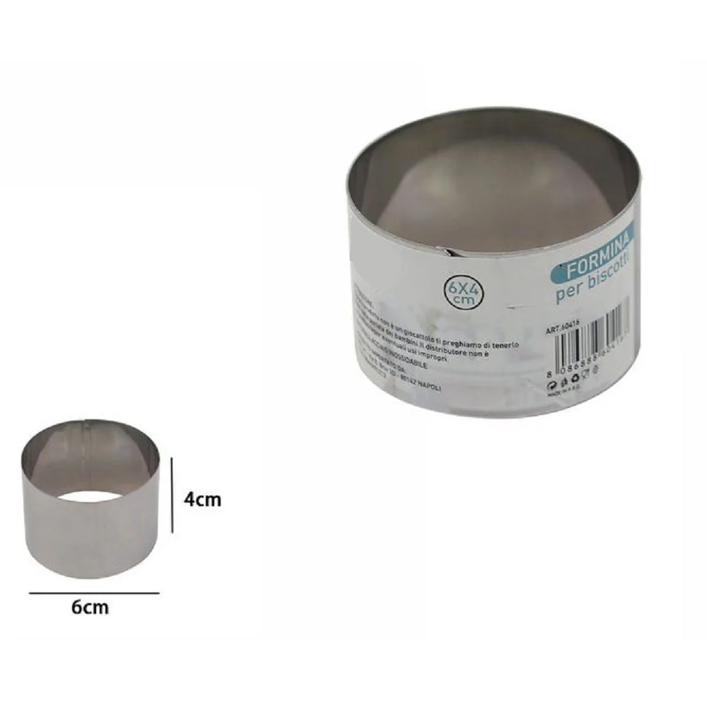 SET 12 PEZZI FORME FORMINA STAMPI PER DOLCI TORTE BISCOTTI ROTONDE 6 X 4CM 60416 - TrAdE Shop Traesio