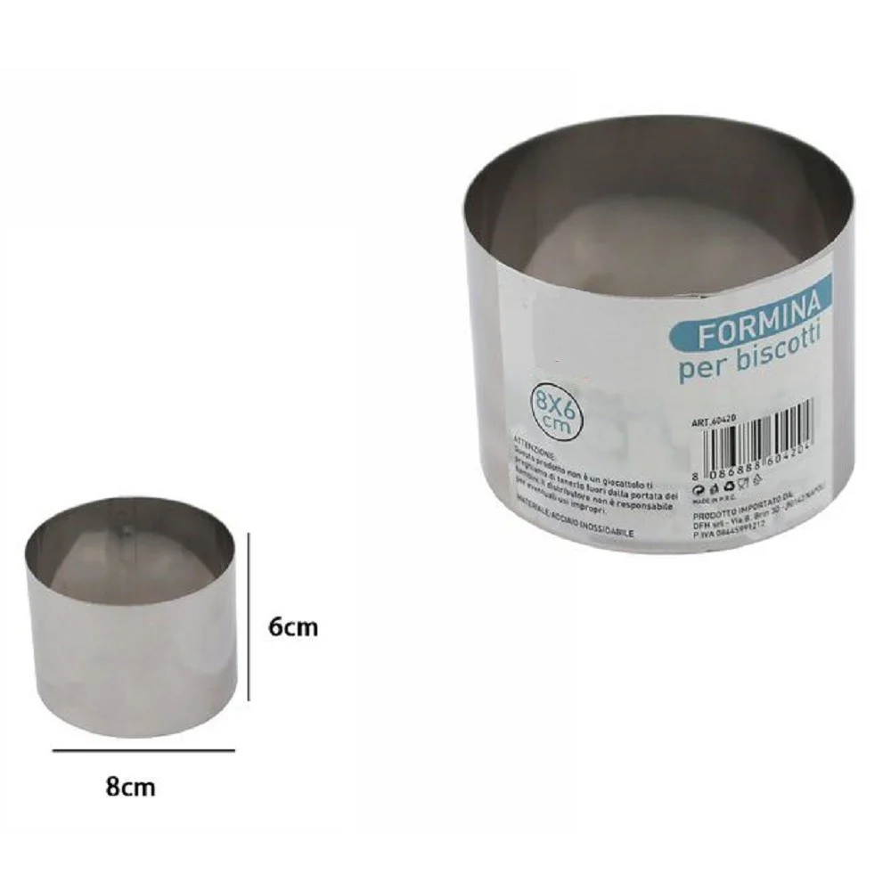 SET 12 PEZZI FORME FORMINA STAMPI PER DOLCI TORTE BISCOTTI ROTONDE 8X6 CM 60420 - TrAdE Shop Traesio