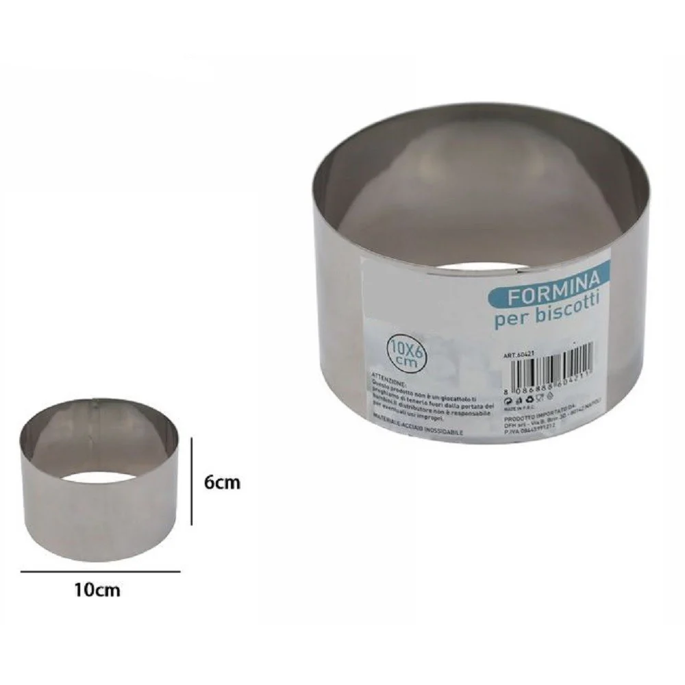SET 12 PEZZI FORME STAMPI FORMINA PER DOLCI TORTE BISCOTTI ROTONDE 10X6CM 60421 - TrAdE Shop Traesio