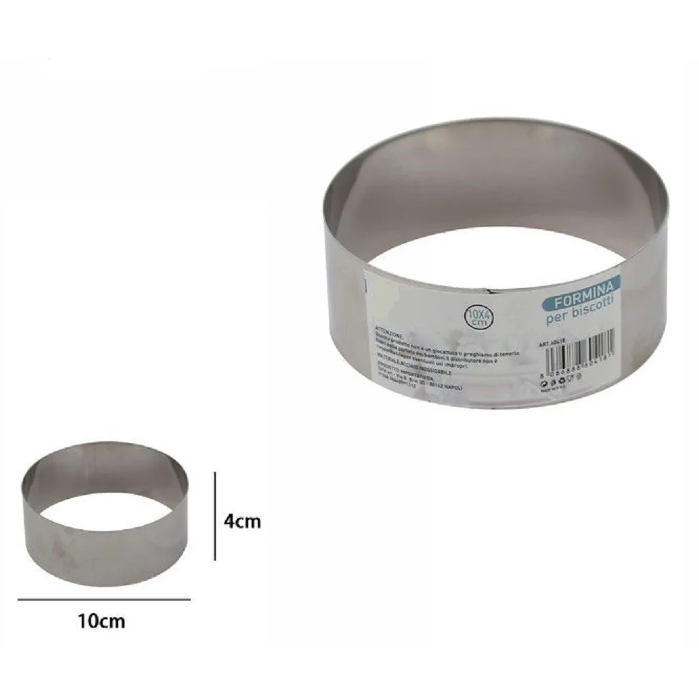 SET 12 PEZZI FORMINA FORME STAMPI PER DOLCI TORTE BISCOTTI ROTONDE 10X4 CM 60418 - TrAdE Shop Traesio