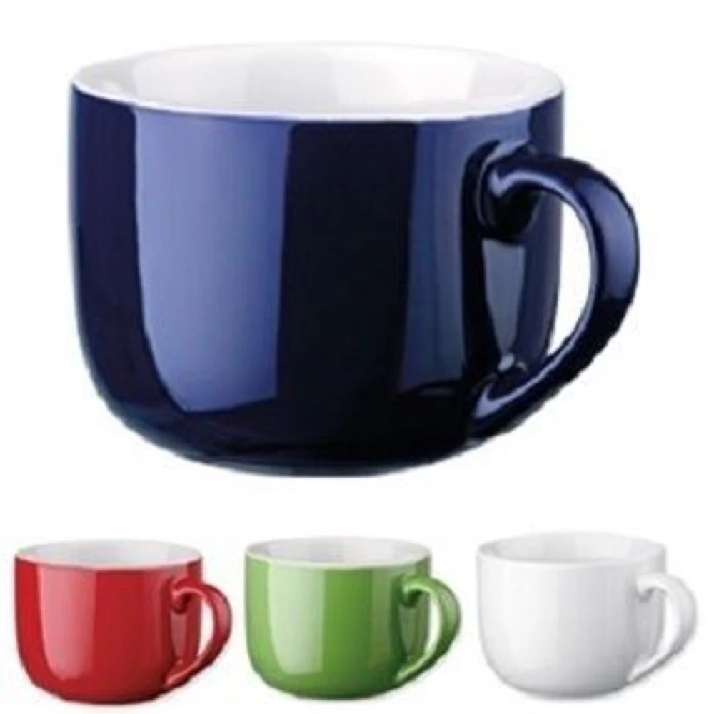 SET 12 PEZZI TAZZA TAZZONE PORCELLANA COLORATE LATTE COLAZIONE 450ML - TrAdE Shop Traesio