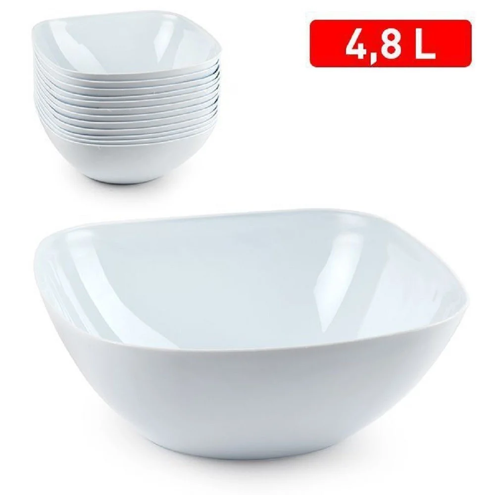 SET 12 PZ CIOTOLA GRANDE QUADRATA OPALE BIANCA DA 4,8 LT SERVIZIO PIATTI 1221301 - TrAdE Shop Traesio