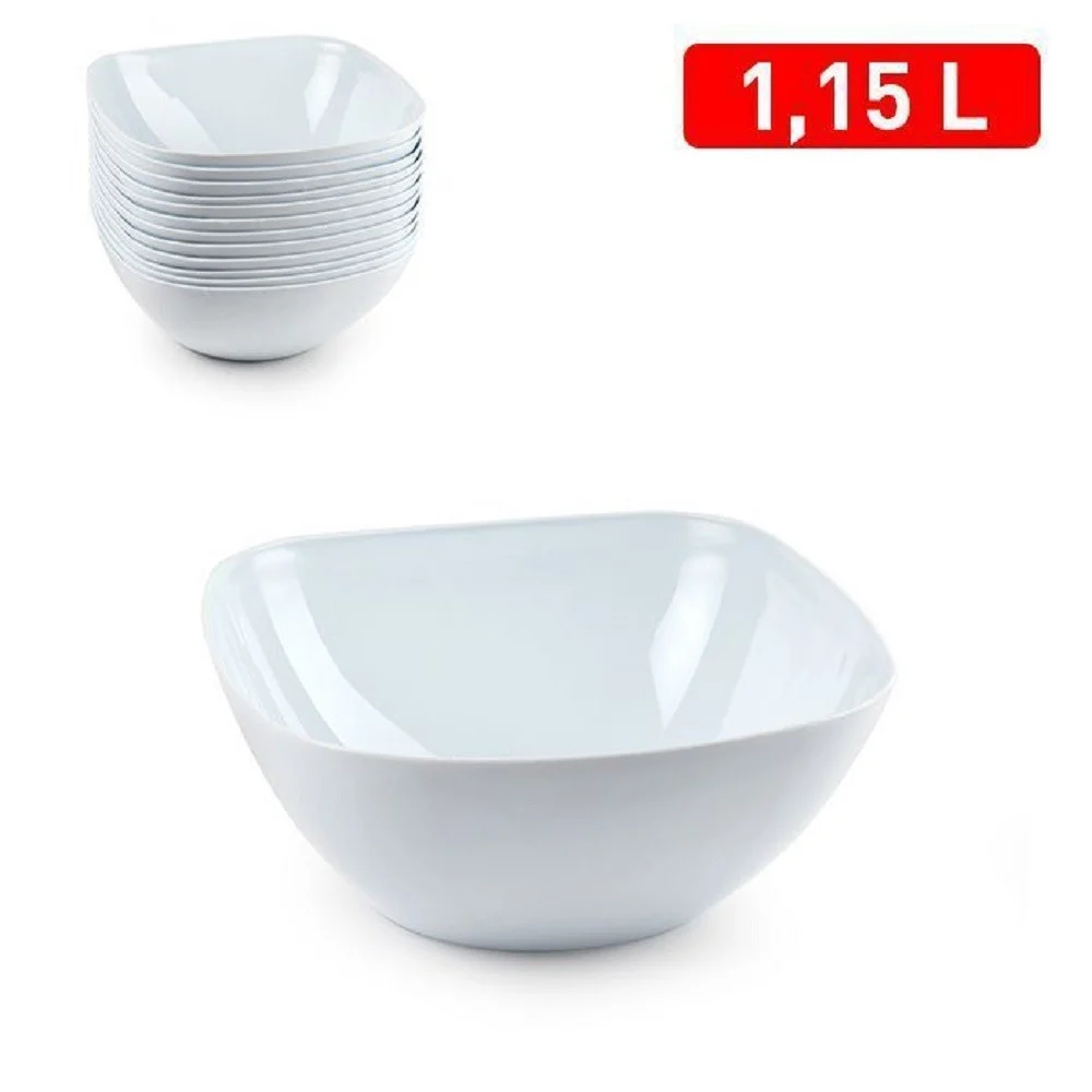 SET 12 PZ CIOTOLA QUADRATA OPALE BIANCA DA 1,15LT SERVIZIO TAVOLA PIATTI 1221801 - TrAdE Shop Traesio