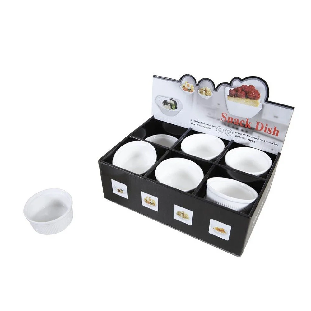 SET 12 PZ PIATTO CIOTOLE ROTONDE ANTIPASTI IN PORCELLANA APERITIVO SNACK 151686 - TrAdE Shop Traesio