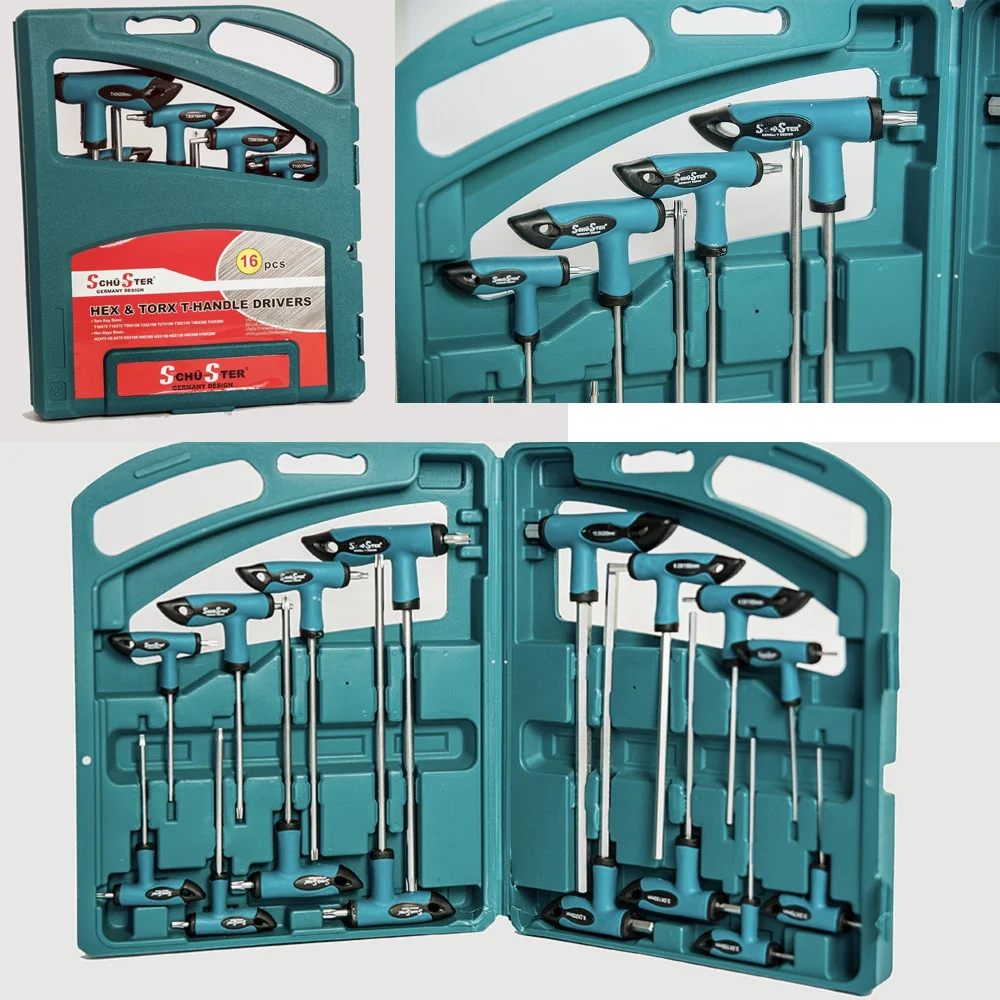 SET 16 PZ CHIAVI KIT CHIAVE A T ESAGONALI E TORX LUNGHE VALIGETTA PROFESSIONALI - TrAdE Shop Traesio