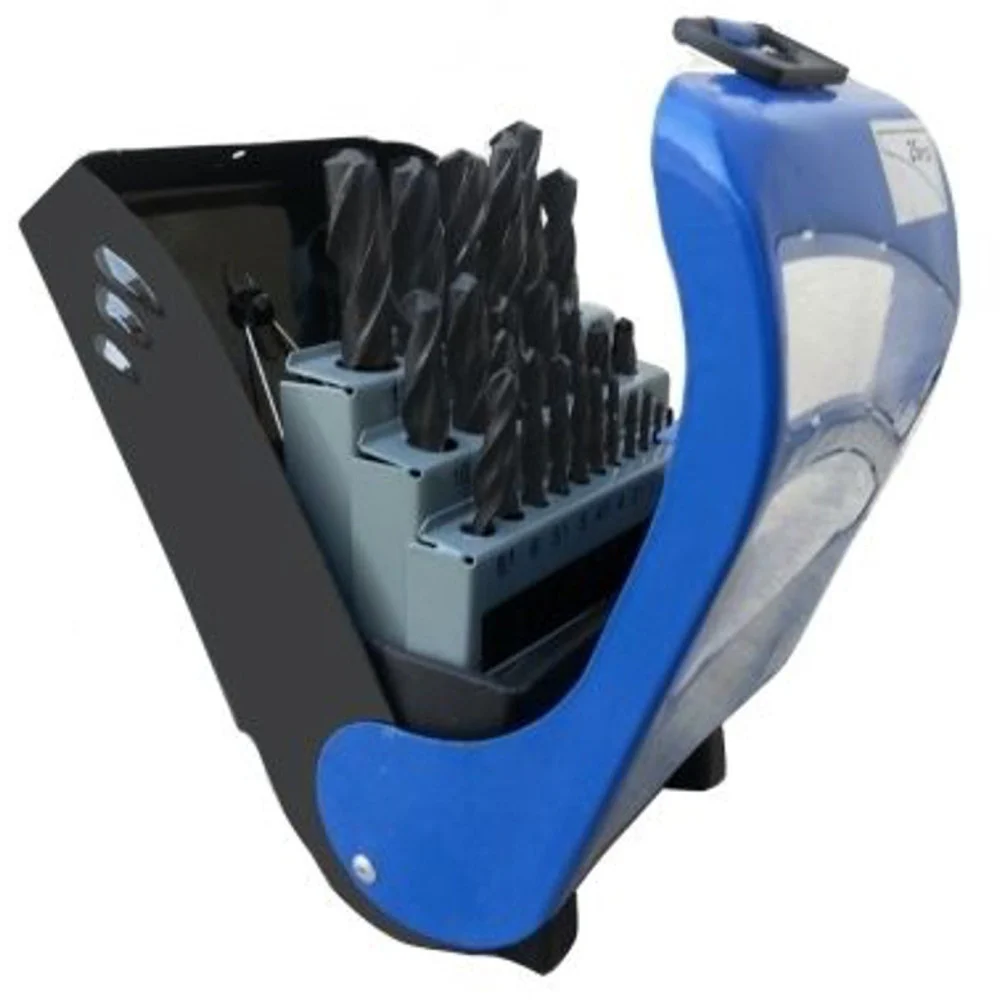 SET 19 PUNTE PER TRAPANO IN TITANIO KIT PUNTE FERRO MISURE 1 A 10 CM CON CUSTODI - TrAdE Shop Traesio