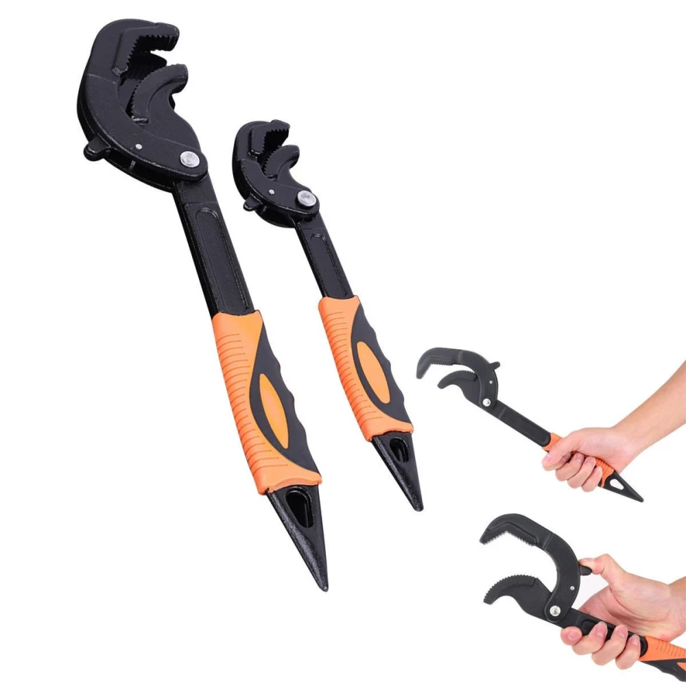 SET 2 CHIAVI A TUBO LEVOCE REGOLABILI MULTIFUONZIONI PROFESSIONALI 260mm 380mm - TrAdE Shop Traesio
