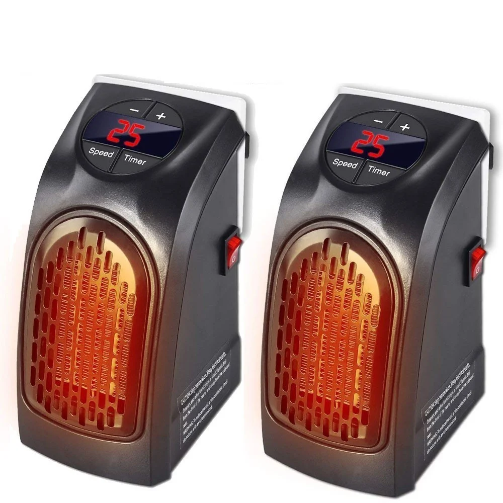 SET 2 PEZZI STUFA ELETTRICA 400W RISCALDAMENTO PORTATILE SPINA PRESA ELETTRICA - TrAdE Shop Traesio