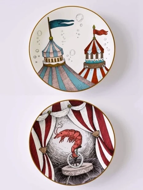 set di 2 piattini gambero (collezione searcus) - Arredamento marinaresco