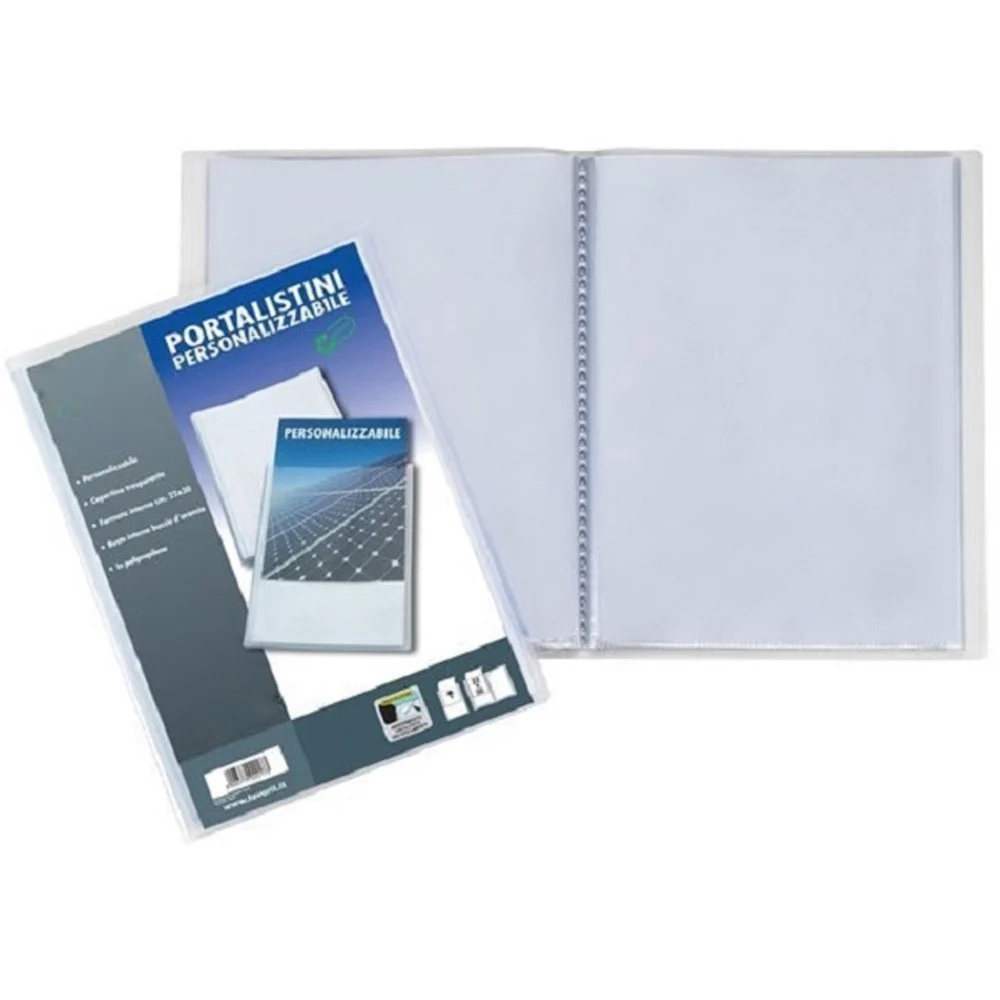 SET 2 PORTA LISTINO A4 PERSONALIZZABILE 20 BUSTE FOGLI IN POLIPROPILENE 22x30CM - TrAdE Shop Traesio