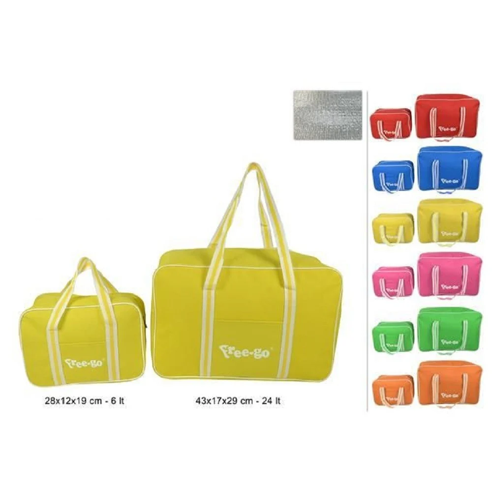 SET 2 PZ BORSE TERMICHE 24 LT + 6 LT BORSA FRIGO COLORATA MARE CAMPEGGIO PICNIC - TrAdE Shop Traesio